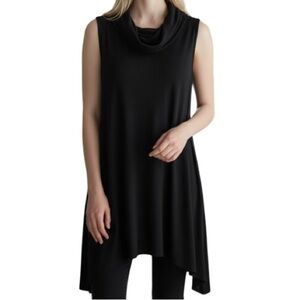 BDG Urban Outfitters Ribbed Cowl Neck Dress Black Asymmetrical Monochrome S